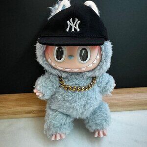 Labubu Hat - Black Baseball Hat - New York Yankees Hat - Labubu Accessories